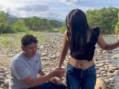 Casual Sex, I Teach A Young Latina How To Fish And Then Fuck Her And Cum In Her Pussy