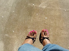 Neon Pink Toes in Heels
