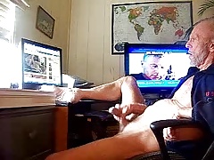 Daddy stroking his cock