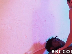 Ebony stud ties a cute homo up before banging his ass raw