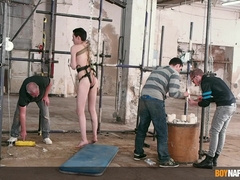 Dom Xavier Sibley plays with lad soles using torture stuff