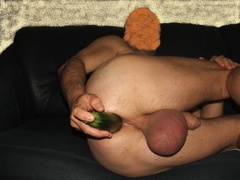 Prostata massage with zucchini