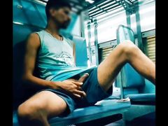 Teenage gay hot boy cum in train