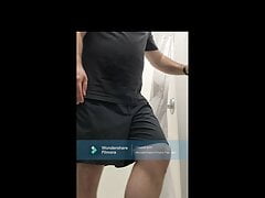 undressing in gym shower small dick