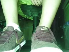 SPORT WHITE SOCKS AND MALE FEET UNDER MY DESK