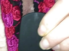 Anal play in crotchless panties