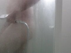 in the shower with the plug in my ass