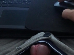 Eyeing PORNO and SPUNK SANS MITTS with a thick stream of jizz in my belly button / Homemade