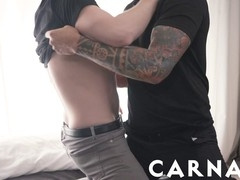 TwinkTop seduces and breeds inked DILF with impatient twunk Cole Blue