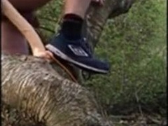 Amateur teen gets wild with homemade outdoor anal sex with a bear