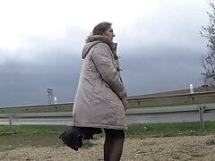 transgender travesti sounding dildo  outdoor road 7a