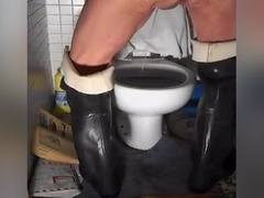 nlboots - a beer a cigarette rubber waders & working jacket