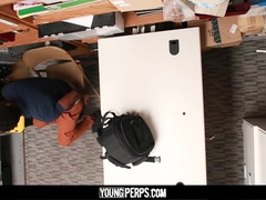 YoungPerps - Nubile shoplifter disciplined by a insane mallcop