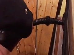 Crossdresser slave blowjob training