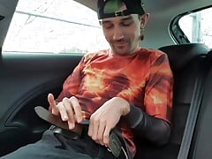 Pissed off and masturbating waiting in the car.