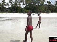 Sucking black twink breeded from behind in erotic action