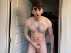 Teenager Dude Wanks his Ginormous Spunk-Pump