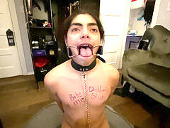 Ring gag twink, twink gagged, cute femboy latin