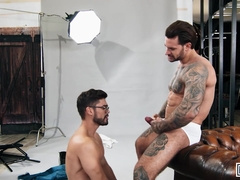 Dann Grey Worships Papi Kocics Muscles, Licking His Pits And Nipples, Then Sucks His Dick