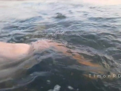 A hetero guy in briefs swam in the sea and then came intensely