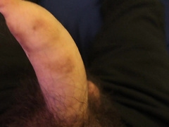 Pulling Foreskin down on my ROCK-HARD Uncut Beefstick!