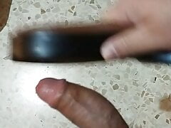 Beating dick with belt
