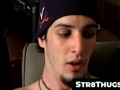Str8Thugs.com - Straight thug Axel strums his cock while playing with his guitar
