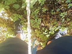 Master Ramon pisses in the forest and lets his divine cock air dry
