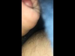 Playing with my cock in the car - trying not to get caught