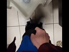 johnholmesjunior shooting cumload in mens bathroom in slow motion