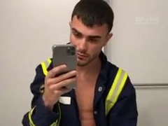 Milking meatpipe in work uniform