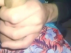 Handsome dude jerking off his massive meat stick