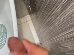 Public restroom fap and jack with a red-hot otter man! giant lollipop!