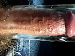 Cock gets sucked longer in penis pump