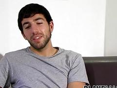 Handsome amateur Brit strips and tugs on his big hard dick