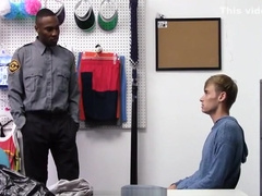 YoungPerps - Hot Black Security Officer Fucks A Cute Thief’s Tight Hole