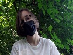 Twunk jacks off and blows a load in the woods