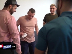 Spectacular Nubile Men Feast Their Birthdays With A Sensuous 4Some Soiree With Their StepDaddies