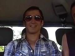 Twinks have some rough anal fun in vehicle and enjoy it
