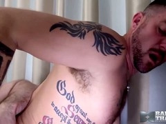 Steve Sommers Takes a Raw Load from Christian Matthews at BAREBACKTHATHOLE