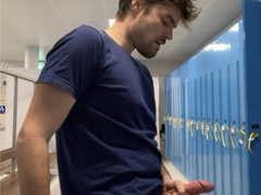 wank in the locker room after the gym
