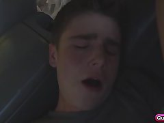 Teen gay is picked up on the side of the road for a quick fuck
