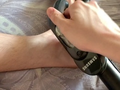 Innocent young femboy pleasures himself with a surprise gift from his furry friend