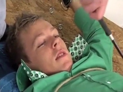 Hot wax on bound twink