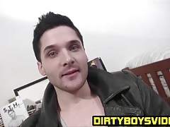 Sexy fairy Damian plays with his fat boner solo and cums