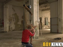 Ass rammed twink begging his whip master for mercy