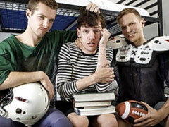 Homosexual barebacking with three twink studs