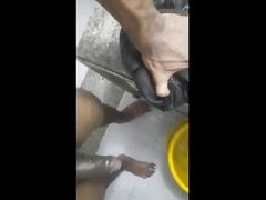 Hot Young Boy Materbates During Washing Clothes