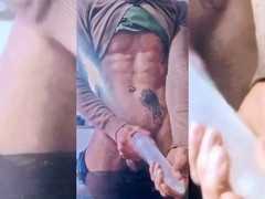 Water condom handjob leads to a hot money shot