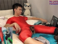 Young Asian twink experiences intense anal play with a fucking machine and BDSM toys